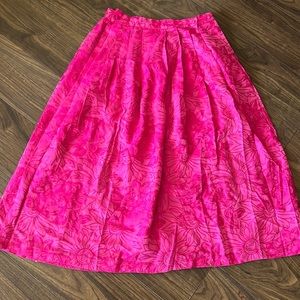 Vintage Linda Lundtrom cotton A-line floral brocade skirt